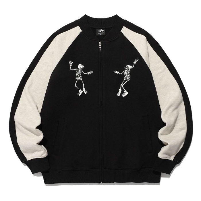Dance of Nice Ghost Sweatshirt Varsity Jacket Black (NG2ESUM482A)