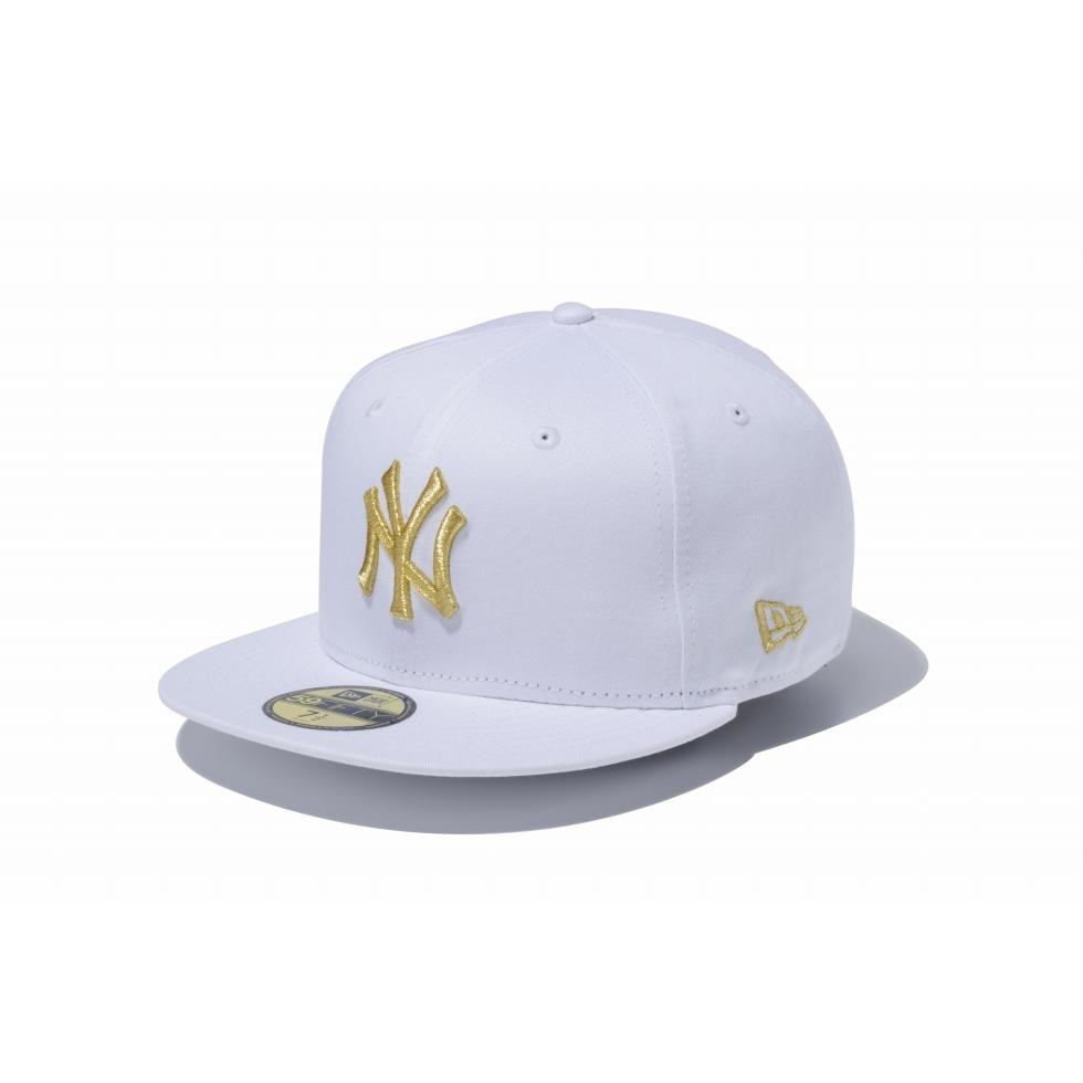 ニューエラ NEW ERA 59FIFTY MLB ニューヨーク・ヤンキース ホワイト × ゴールド 14525197