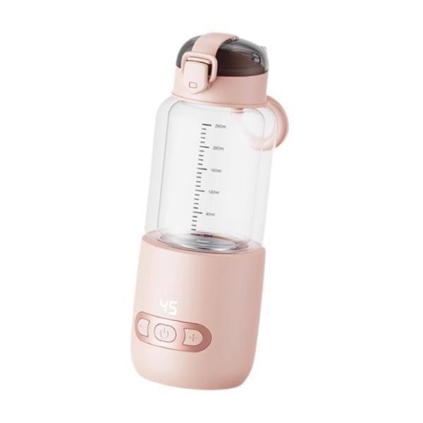 ピンク 250ml サーモスタットマグ ポータブルウォーマーボトル ウォーターボトル ガラスボトル