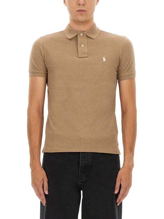 POLO RALPH LAUREN Men Polo Shirts 710680784 298GREYCLOUDHEATHER C8135 BEIGE