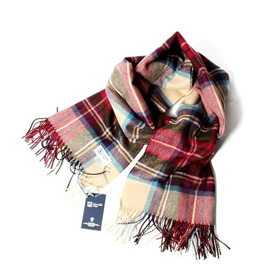 カシミヤ 大判ストール 190cm×70cm タータンチェック マフラー 21,456円