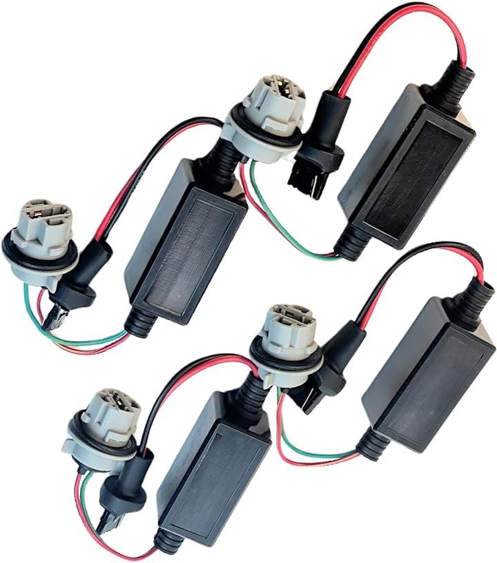 ハイフラ 防止 抵抗器 T20 6オーム LED ウインカー シングル ソケット 12V 20W 4個( 4個黒)