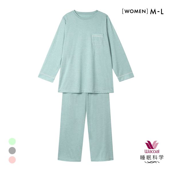 ワコール 睡眠科学 レディース シルク100％ パジャマ 長袖 上下セット ルームウェア 絹 ML