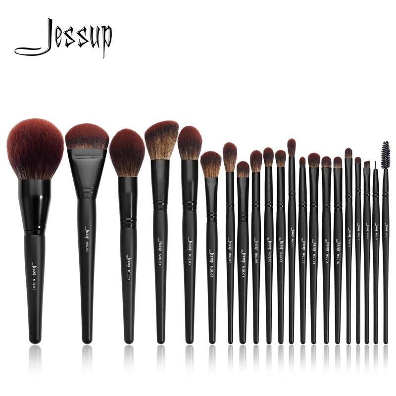 Jessup-メイクブラシセット,合成木製,大きな粉末,ベースブラシ,コンシーラー,アイシャドウ,13/16/21個のセット