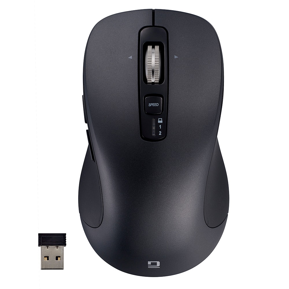 ナカバヤシ 【感動ホイールマウス】 Bluetooth・USB無線(デュアル)静音5ボタンBlueLEDマウス Lサイズ(ブラック) MUSDKF243BK
