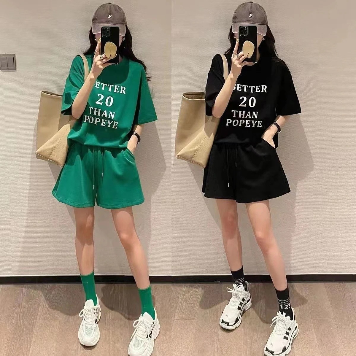 クリスマス涼しく楽ちんセットアップ 上下セット セットアップ 韓国ファッション運動 上下2点セットスウェット カジュアル セットアップ レディース セットアップ 短パン Tシャツロゴ パンツ 夏 か