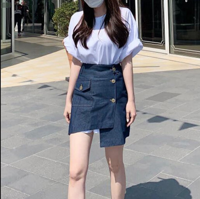 トップス スカート デート Tシャツ カットソー デニムパンツ ショートパンツ ショート ショート丈 袖あり 半袖 かわいい 大人可愛い きれいめ シンプル カジュアル 大人 上品 おしゃれ お洒落