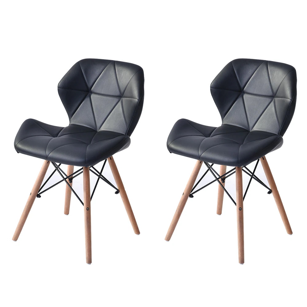 [国内発送]543【ブラック2脚】イームズチェアー ダイニングチェア クッション PU 正規品　レーダーチェア 北欧 リプロダクト