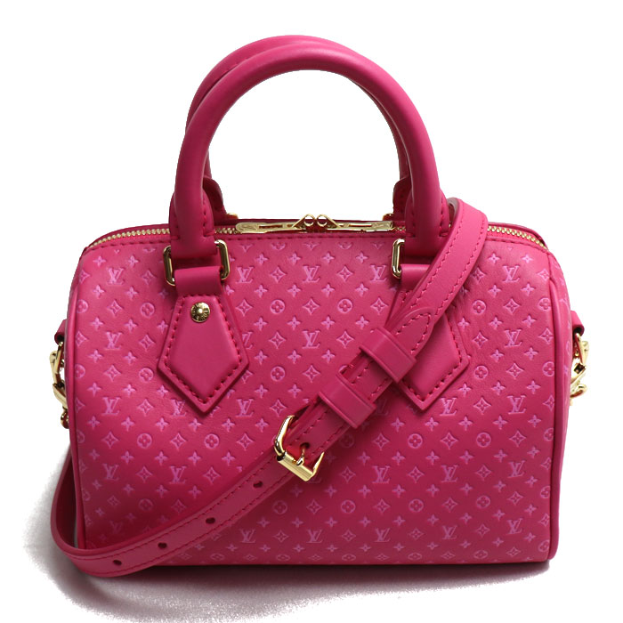LOUIS VUITTON ルイ・ヴィトン スピーディ バンドリエール 20 2Wayショルダーバッグ ナノグラム ピンク M22286 ICチップ レディース 中古 美品