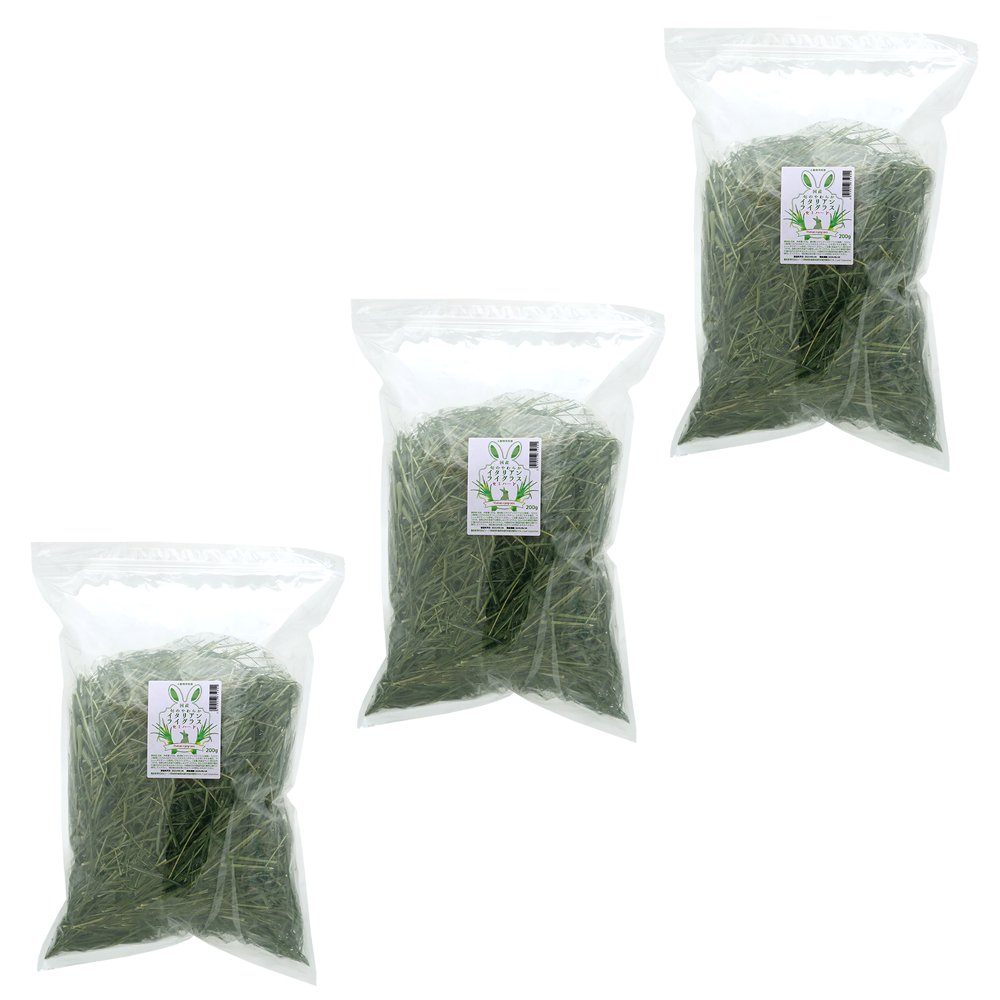 令和５年産　国産　旬のやわらかイタリアンライグラス　セミハード　２００ｇX３袋　牧草　無農薬　うさぎ　小動物　ＣＲＣ50―77―24―00―00