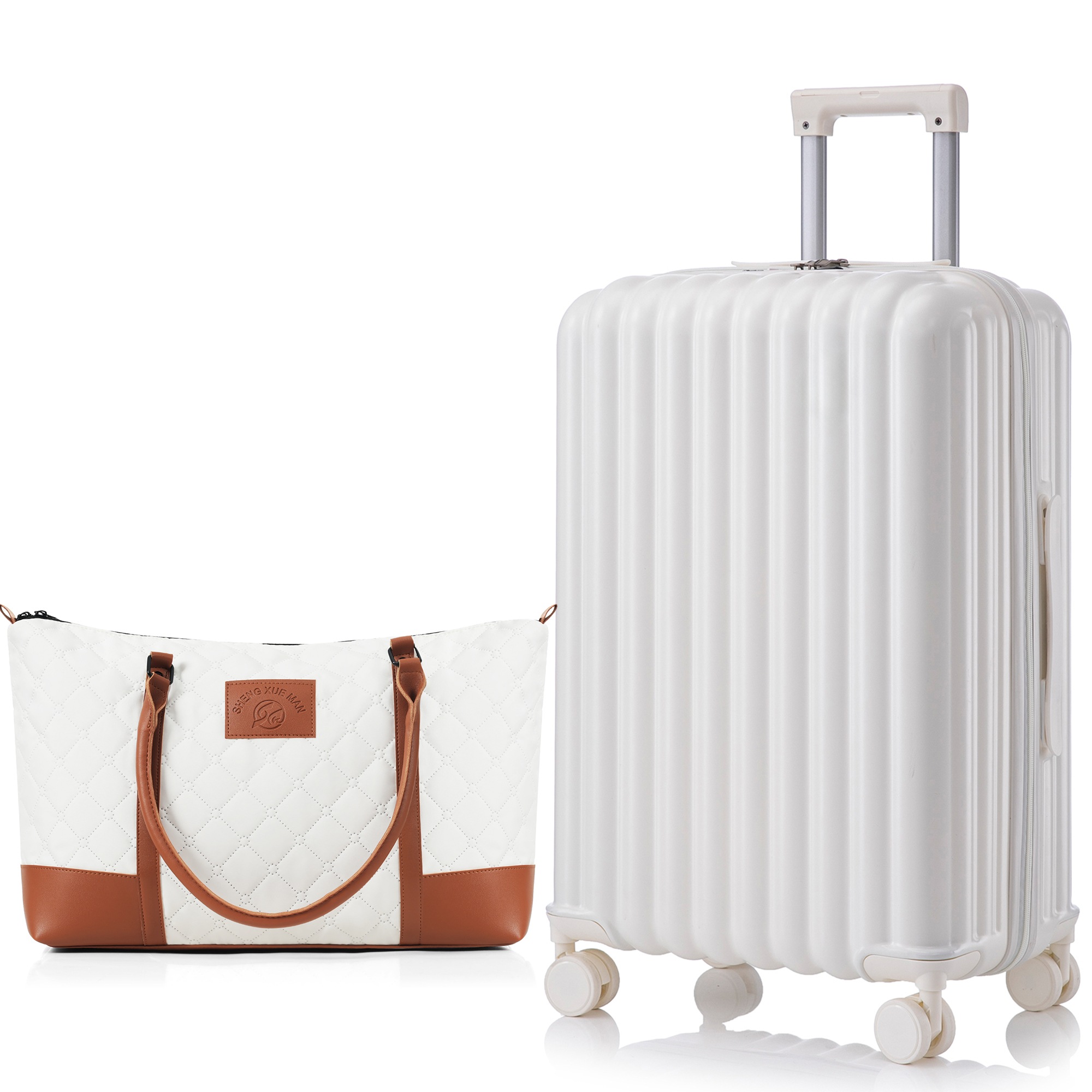 スーツケース Lサイズ 軽量 キャリーバッグ トートバッグ ハンドバッグ レディース バッグ 手提げ 大容量 USBポート ドリンクホルダー ダブルキャスター スムーズ 静音 静か かわいい おしゃれ