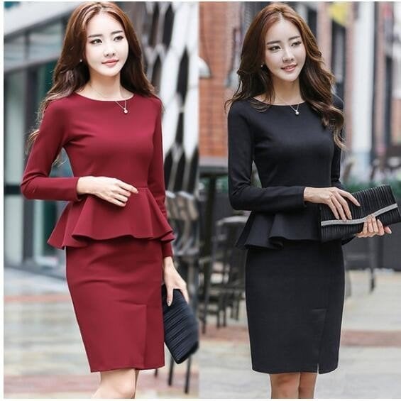 新品大人気 スーツワンピース レディース お呼ばれ 膝丈 きれいめ タイト長袖ワンピース フォーマル ドレス 二次会 結婚式 春 秋服 母の日 プレゼント