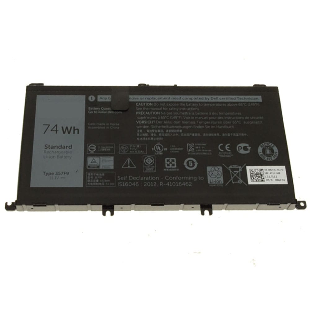 バッテリー互換 DELL Inspiron 15 5576 5577 7566 7567 7557 7559 357F9 00GFJ6 0GFJ6 071JF4 71JF4 11.1V 74WH