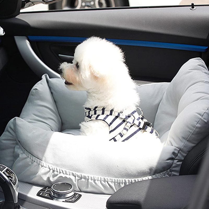 ドライブベッド 犬用ベッド 犬 中型犬 グレー 大型 夏用 おしゃれ 犬用ドライブベッド 50x45x36 コンソール 小型犬 防水 飛び出し防止リード＆フック付 清潔 通気 ドライブボックス キャリ