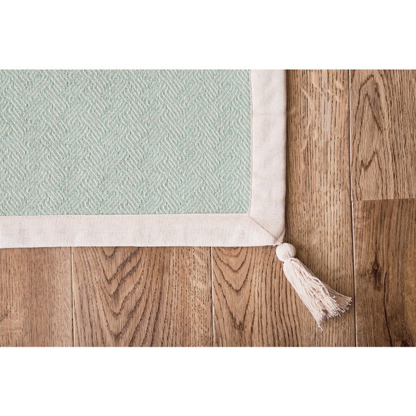 270078921 洗えるインド綿ラグ アルト すべり止め付き ブルー メーカー直送