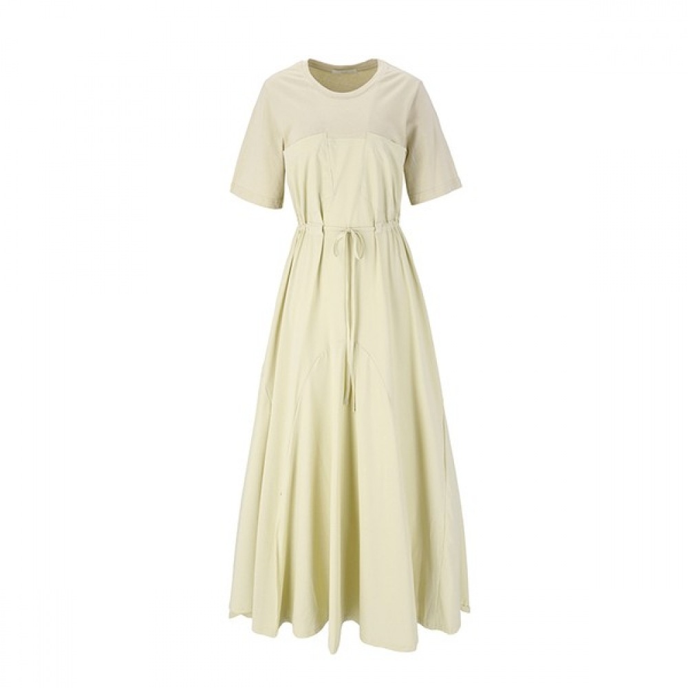 (ニューヨーク訪問)ウエストストリングミックスロングドレス(VY7OP12)