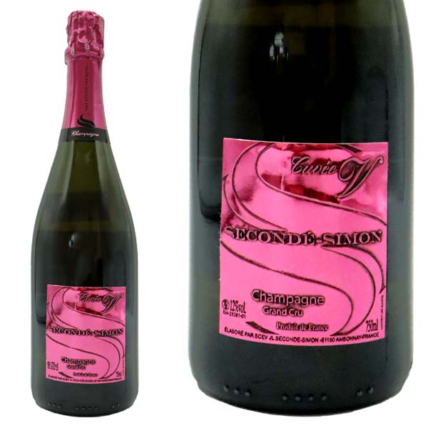 J.L. スゴンド シモン シャンパーニュ GC特級 キュヴェV ロゼ ブリュット 生産者元詰 ピンクメタリックラベル AOCロゼ