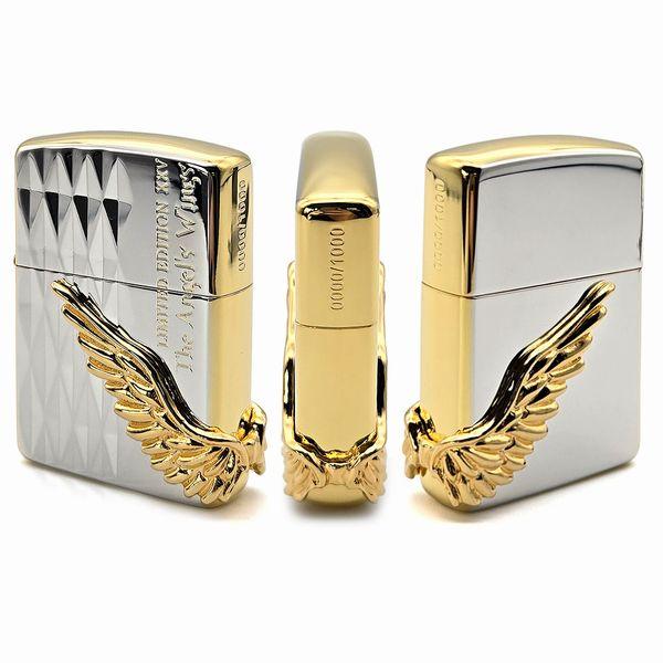 ライター 1000個限定生産 エンジェル・ウイング PAW-2025SG (SGミラー） アーマーベースV刃彫刻エッチング金差し仕上げ シリアルナンバー入り