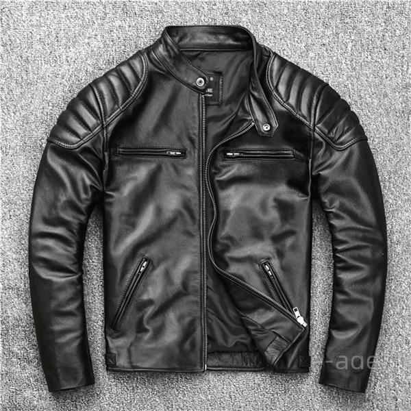本革 ライダースジャケット メンズ レザージャケット 牛革 バイカー 春 秋 冬 革ジャケット バイクジャケット シンプル 肌触りいい シングル 上品