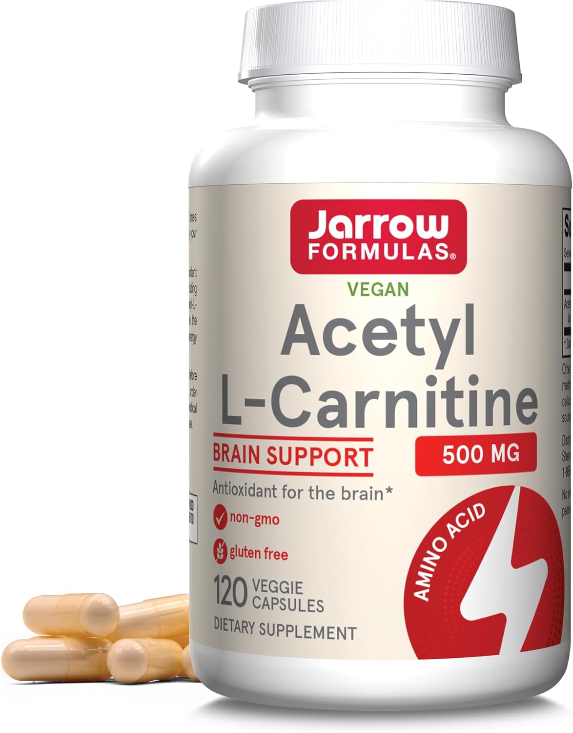 Jarrow ジャローAcetyl L-Carnitine 500 MG 120錠 ベジタリアンカプセル