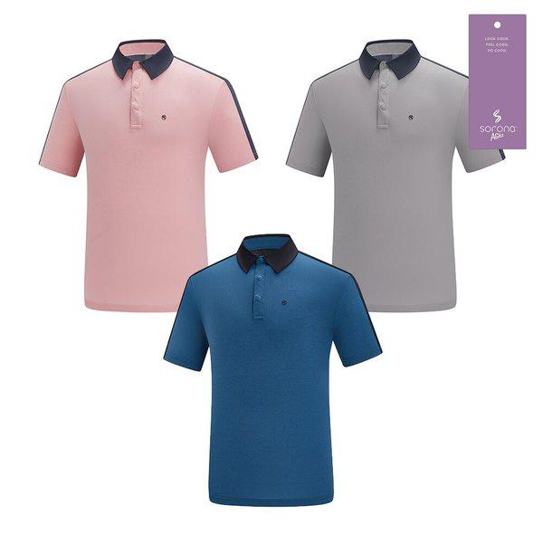 男性ストレッチ吸湿速乾登山半袖カラーTシャツ KSC491UT2M