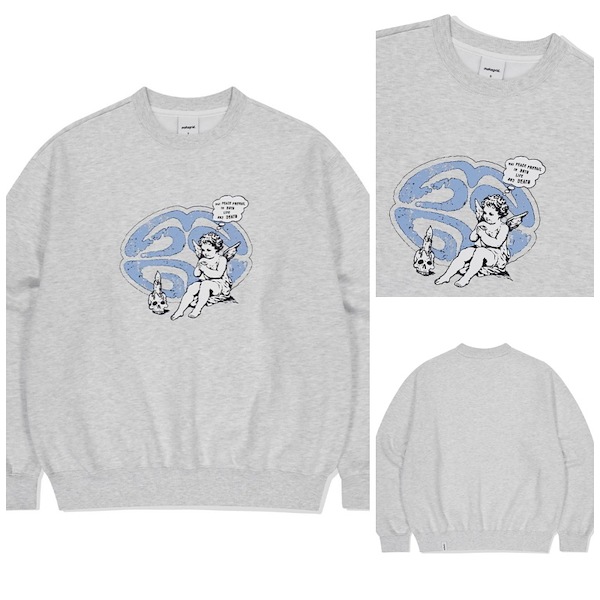 さらに100円引き◆MAHAGRID◆ANGEL ECLIPSE SWEATSHIRT Qoo10 MAHAGRID ANGEL ECLIPSE プリント 長