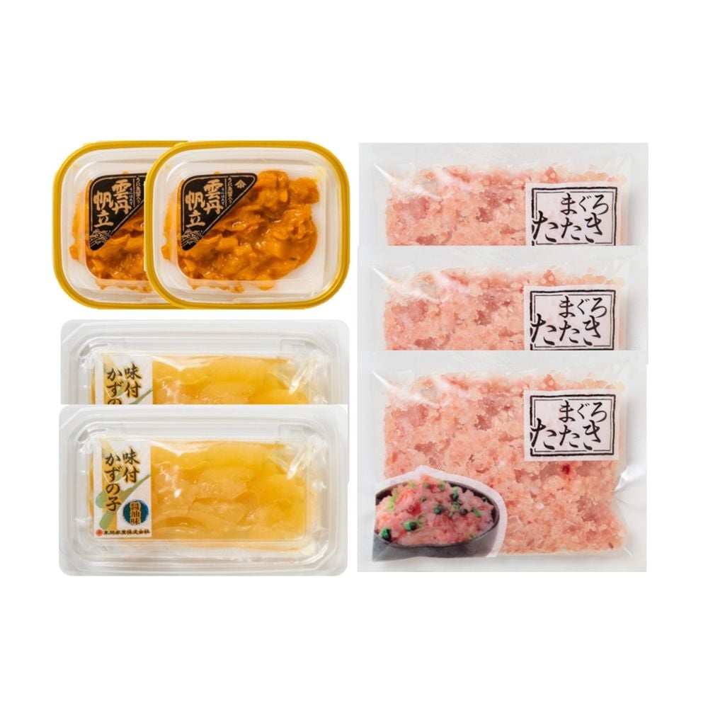 （グルメギフト）うにほたて醤油入/数の子/まぐろたたき 詰合せ セットD 5,245円