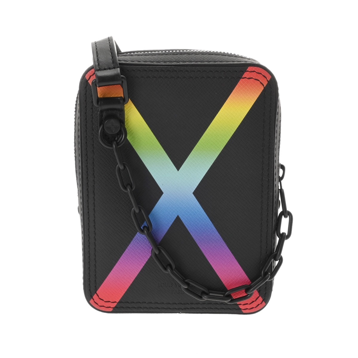 タイガ レインボー ダヌープメッセンジャー ノワール/レインボー M30332 メンズ レザー ショルダーバッグ Aランク 中古 銀蔵