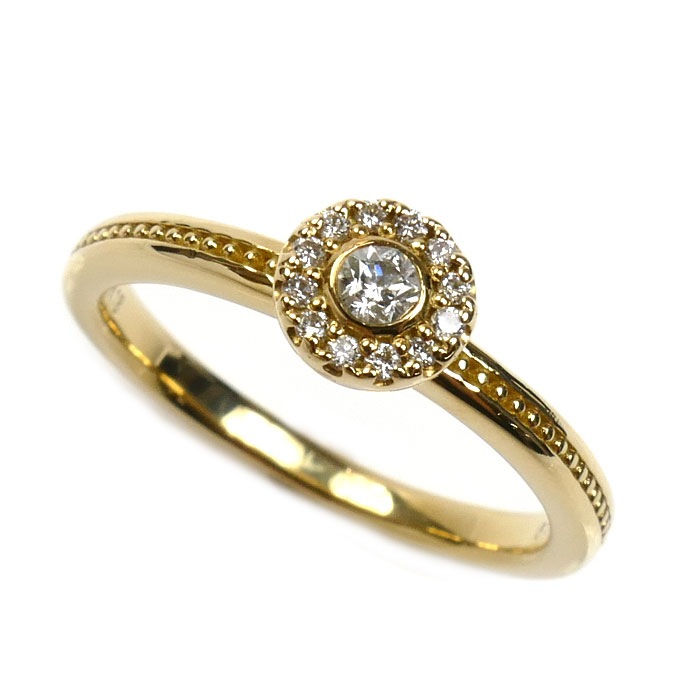 festaria K18YG イエローゴールド WISH UPON A STAR リング・指輪 ダイヤモンド0.060ct/0.05ct 10.5号 3.2g レディース 中古