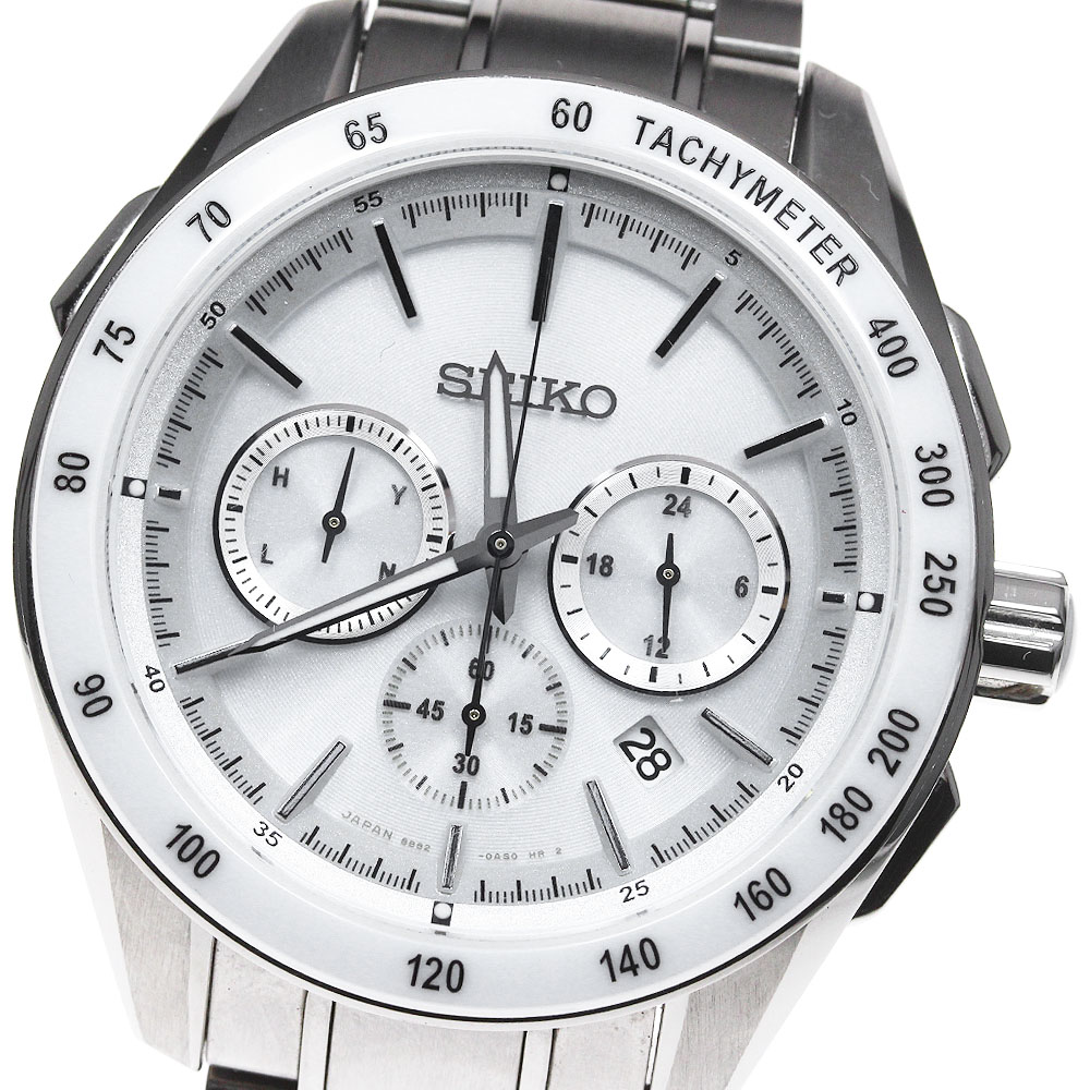 セイコー SEIKO SAGA169/8B82-0AP0 ブライツ クロノグラフ ソーラー電波 メンズ 箱・保証書付き_836900【中古】