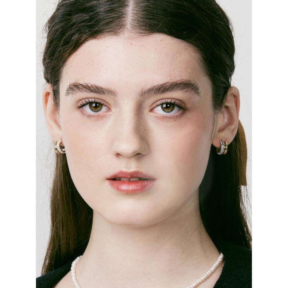 VINTAGE HOLLYWOOD Triple Mix Ring Earrings VH249OEA009M