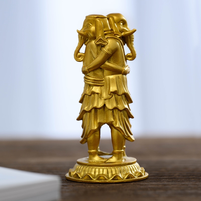 手作 歓喜天 仏像 金色の輝く祝福と富の象徴贈り物やスピリチュアル空間におすすめ