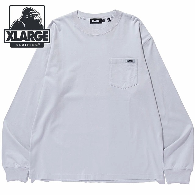 スタンダードロゴ タグ ロングスリーブ ポケット Tシャツ [101251011008] メンズ トップス 長袖 ポケティー GREY 正規取扱店