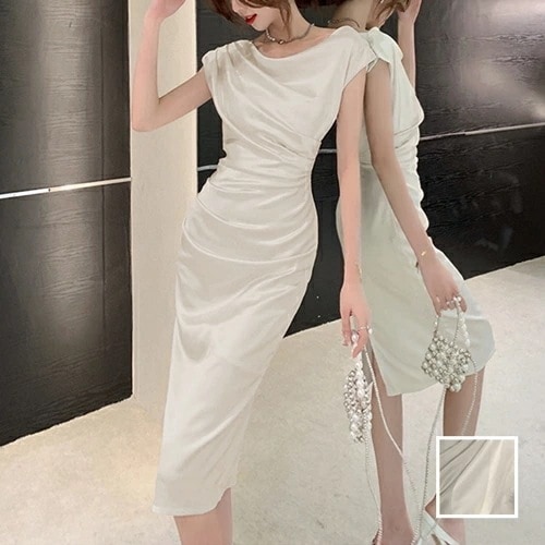 パーティードレス 結婚式 ワンピース ミディアム ひざ丈 オケージョン ドレス 韓国 ファッション レディース 春 夏 ブライダル お取り寄せ PTXN733 お呼ばれ コーデ 成人式 二次会 同窓会