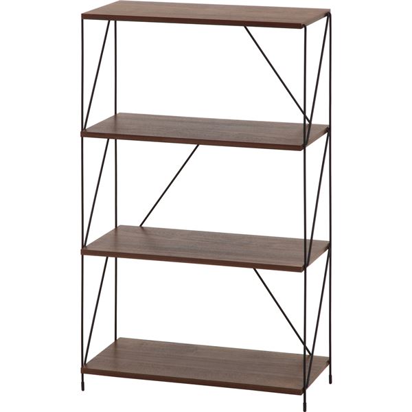 EZBOワイヤーラック4段 約620mm幅 MBR ミドルブラウン 組立式