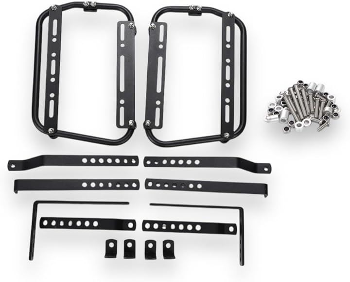 バイク用 サイドボックス 取り付け ステー 左右セット 汎用 簡単 着脱 キャリア サポート パーツ アクセサリー パニアケース ホルダー ツーリング 社外品(ブラック) 8,208円