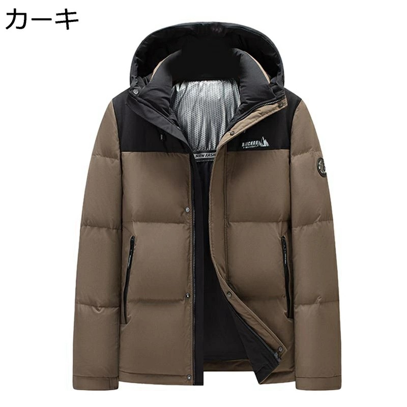 中綿ジャケット メンズ ショート丈 秋冬 大きいサイズ おしゃれ パッチワーク 腕章 厚手 カジュアル 防寒着 保温 暖か ジャンパー 作業 スポーツ お出かけ アウトドア 冬服