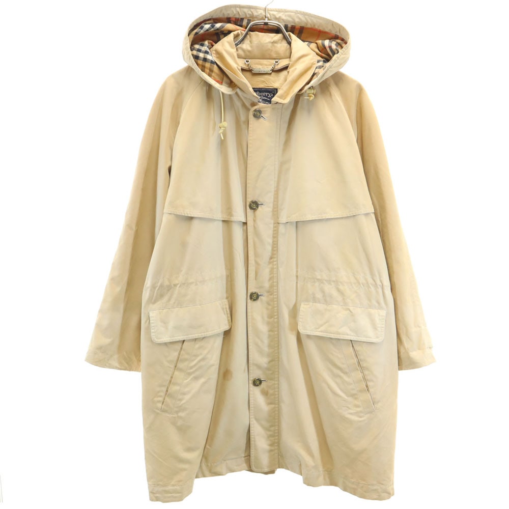 Burberrys バーバリーズ 90s オールド C-TK83 フーデッド コート M ベージュ ライナー欠損 メンズ 古着