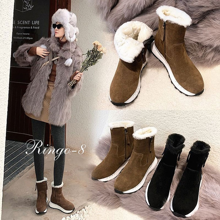 スノーブーツ レディース ムートンブーツ 冬 裏起毛 スノーシューズ 滑らない 防水 ショートブーツ レディース 歩きやすい ファー付き ウィンターブーツ ミドル丈 防寒 防滑 保暖 冬用 おしゃれ