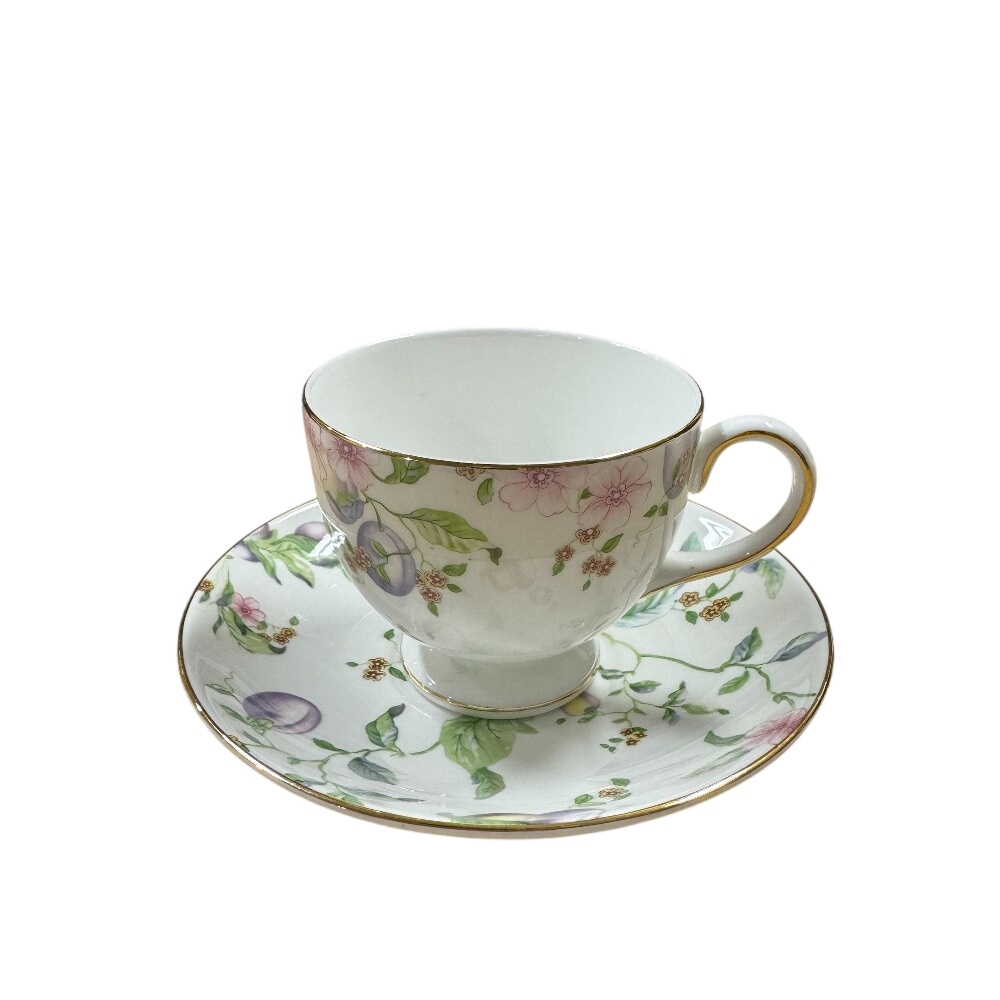 Sweet Plum スウィートプラム カップ＆ソーサー ティーカップ 花 陶器 食器 グリーン ユニセックス