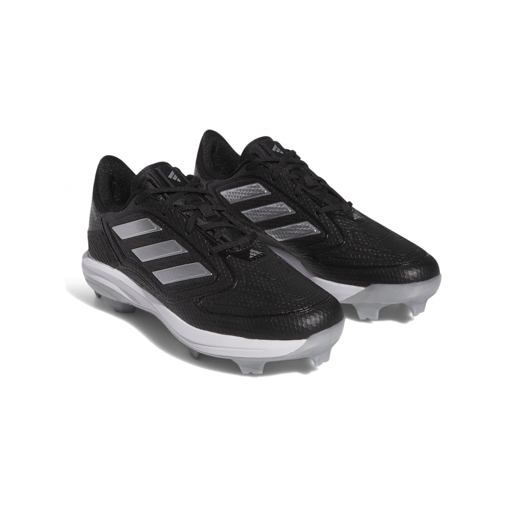 アディダスアディゼロピュアハッスル 3 ソフトボールクリートコアブラック/シルバーメタリック/シルバーメタリック/シルバーメタリック