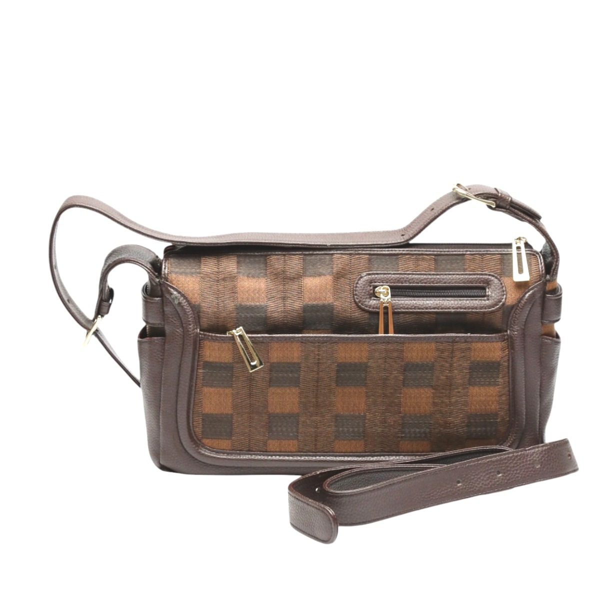 SB4314 ショルダーバッグ チェック柄 オーストリッチ 2way khakiカーキ 17,360円