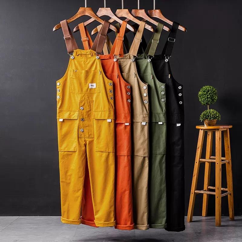 オーバーオール メンズ サロペット ゆとり 無地 ワークパンツ オールインワン サロペット ボトムス 作業服 春夏秋 お洒落 男性 カジュアル おしゃれ