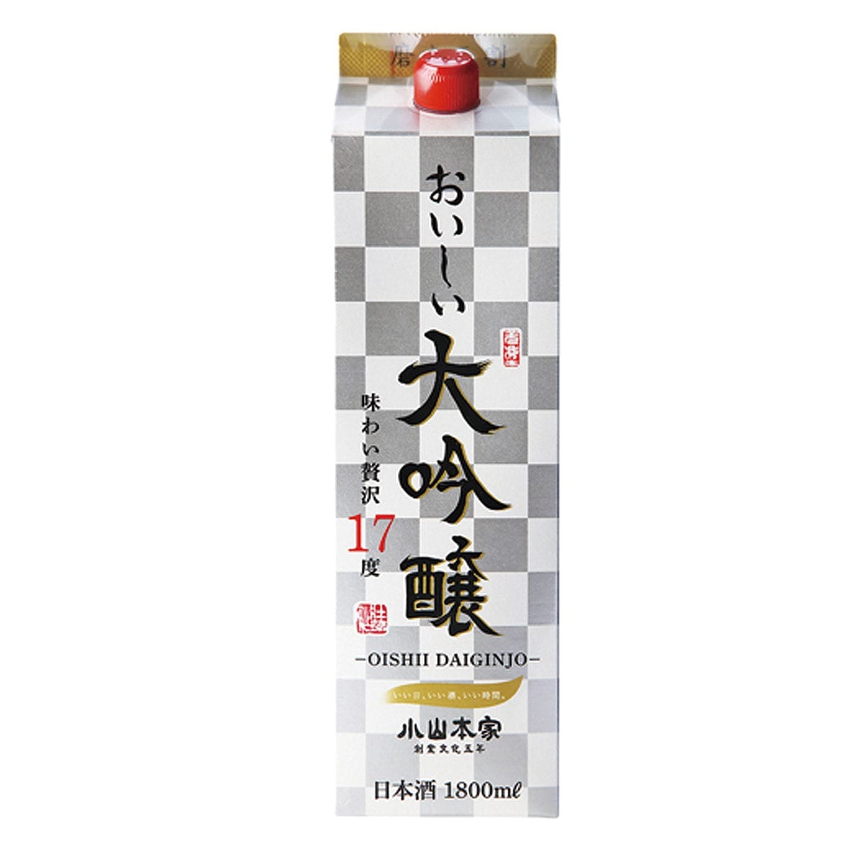 日本酒 小山本家 おいしい大吟醸 17度 パック 1.8L(1800ml) 6本入 2ケース(12本