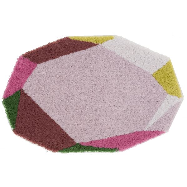 ラグ マット 絨毯 約幅45×長さ70cm ジェム ピンク 洗える 日本製 防ダニ 床暖房 ホットカーペット可 インテリア雑貨 スミノエ