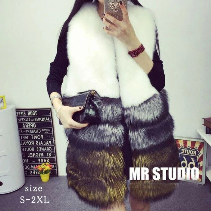 女性毛皮ベスト 毛皮チョッキ ファー フェイクファー ロッグ 秋冬 新作 レディース ファーベスト 毛皮ベスト 上品