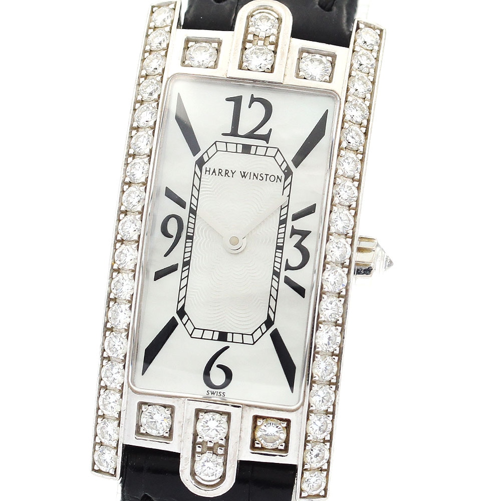 ハリーウィンストン HARRY WINSTON 330LQW アヴェニュー K18WG ダイヤベゼル クォーツ レディース _878228【中古】