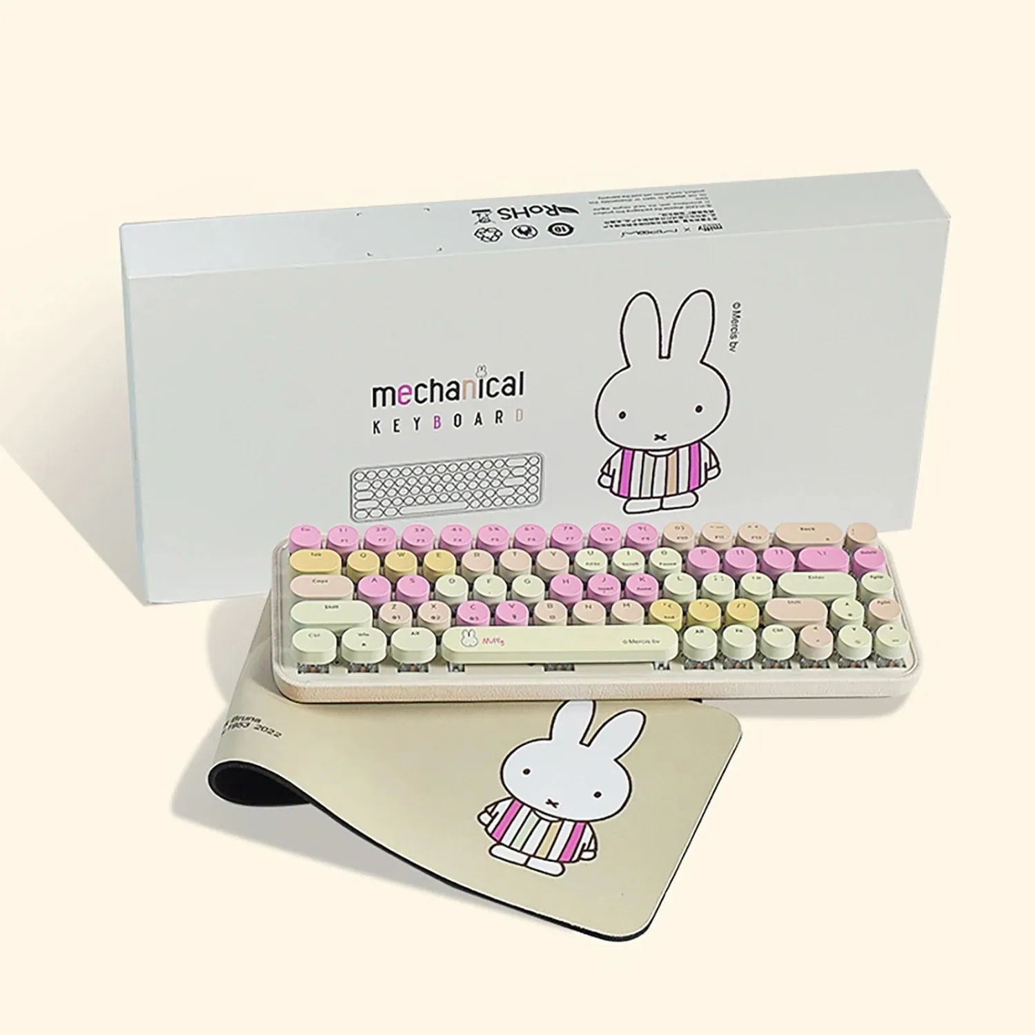 超人気 ミッフィーbluetoothメカニカルキーボードワイヤレスbluetoothメカニカルキーボードbluetooth ipad女子かわいいタブレット