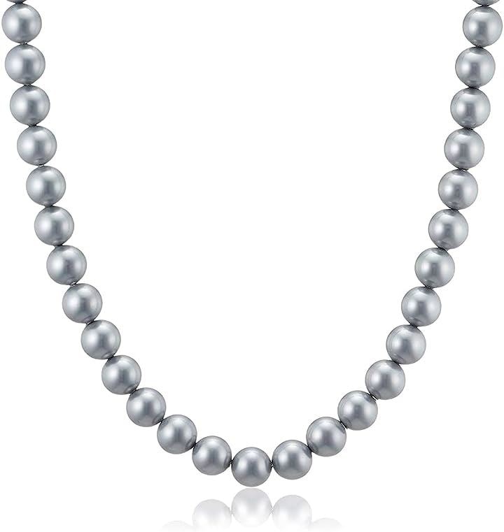人工真珠の高級品 ナチュラルな質感 パールネックレス 冠婚葬祭 本真珠 レディース( ［01-02］ ［グレー］, ［02］ 全長42cm)