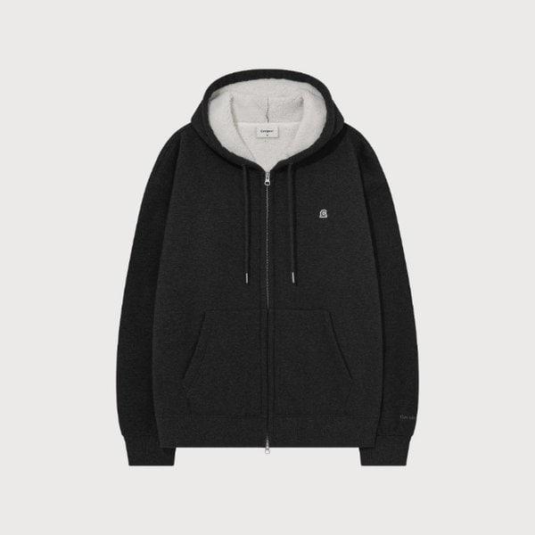 M フード付きジップアップ CQK CO2504HZ31-MC シグネチャー シンボル ボア フード付きジップアップ melange Charcoal
